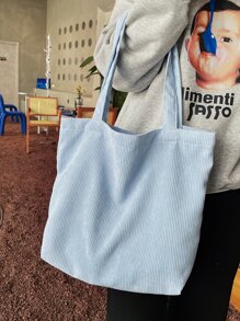 1 chiếc túi tote vải nhung kẻ đơn giản, nhẹ, có thể gấp gọn, dùng để mua sắm và sử dụng hàng ngày, túi đeo vai tối giản, dung tích lớn, thường ngày cho bé gái, cho phụ nữ, cho sinh viên đại học, túi quà tặng, ngoài trời, du lịch, đi chơi, mua sắm, ngày lễ, túi đi biển, ba lô trở lại trường, dung tích lớn, nhẹ, di động, thường ngày cổ điển - Màu xanh lam - Xem 7