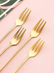 4pcs Lollipop Design Stainless Steel Spoon & Fork,Kitchen,Christmas Gift,School Supplies