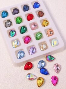 20 Đồ trang trí nghệ thuật móng tay 3D Waterdrop Rhinestone - Nhiều màu - Xem 1