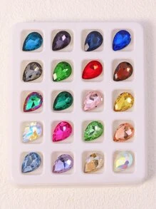 20 Đồ trang trí nghệ thuật móng tay 3D Waterdrop Rhinestone - Nhiều màu - Xem 3