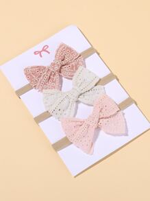 3入組嬰兒蝴蝶結裝飾髮箍 - 彩色 - 查看 2