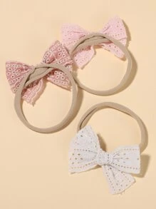 3入組嬰兒蝴蝶結裝飾髮箍 - 彩色 - 查看 3