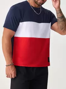 Manfinity Homme 男士補丁細節撞色T恤 - 彩色 - 查看 3