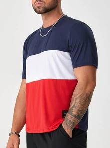 Manfinity Homme 男士補丁細節撞色T恤 - 彩色 - 查看 4