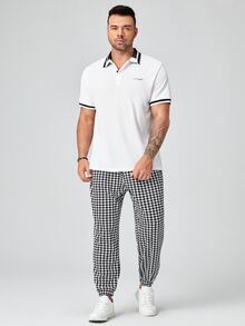 EASEVO Quần Nam Dây kéo Túi răng cưa Giải trí - Đen và trắng - Xem 3