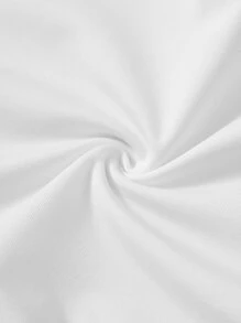 SHEIN PETITE Solid Crop Tube Summer Top - White - View 5