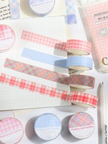 1pc Plaid Pattern Random Washi Tape - Multicolor - View 2