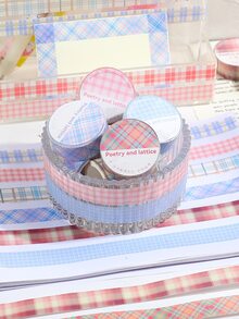 1pc Plaid Pattern Random Washi Tape - Multicolor - View 4