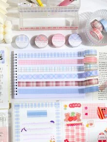 1pc Plaid Pattern Random Washi Tape - Multicolor - View 5