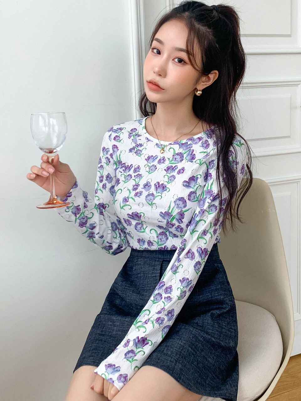 Allover Floral Print Tee
