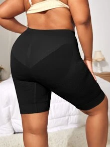 Plus Solid Simple Shapewear Shorts
