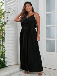 SHEIN Unity Mono de tirantes ribete con fruncido - Negro - Ver 4