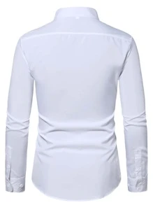 Manfinity Homme Men Mock Neck Button Up Shirt