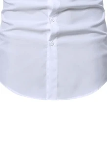 Manfinity Homme Men Mock Neck Button Up Shirt