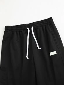 Chillumni Lỏng lẻo phù hợp Nam Vá lại Chi tiết Quần thể thao Với dây rút Eo - màu đen - Xem 5