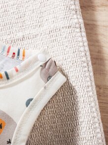 SHEIN Baby Boy Elephant & Cloud Print Tank Romper - Multicolor - View 3