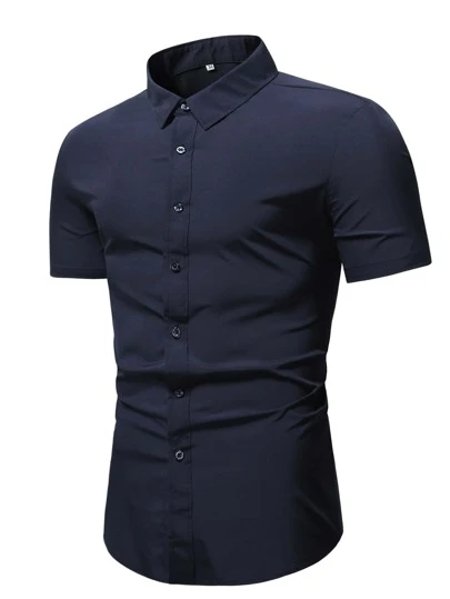 Manfinity Mode Men Solid Button Front Shirt