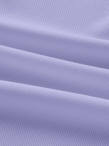 Muchica Notched Neck Asymmetrical Hem Tee - Mauve Purple - View 4