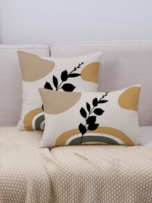 1入組樹葉印花靠墊套不附帶墊芯 - 彩色 - 查看 4