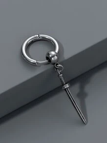1pc Men Sword Drop Earring - Antique Silver - View 2