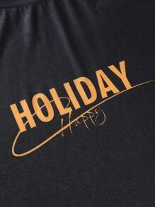 Manfinity Homme Men Ombre Letter Graphic Tee - Multicolor - View 5