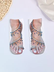 Calcetines De Tobillo Con Estampado De Pies - Blanco - Ver 1