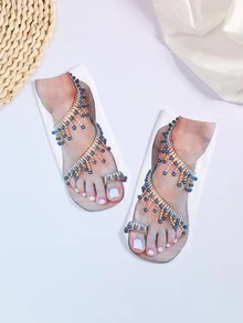 Calcetines De Tobillo Con Estampado De Pies - Blanco - Ver 2