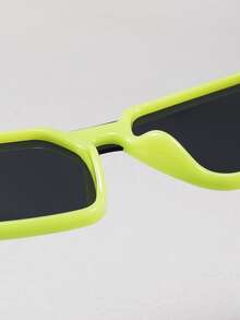 Kids Letter Detail Flat Top Shield Sunglasses