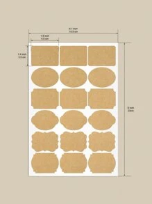 36pcs Geometric Shaped Sticker - Brown - View 3