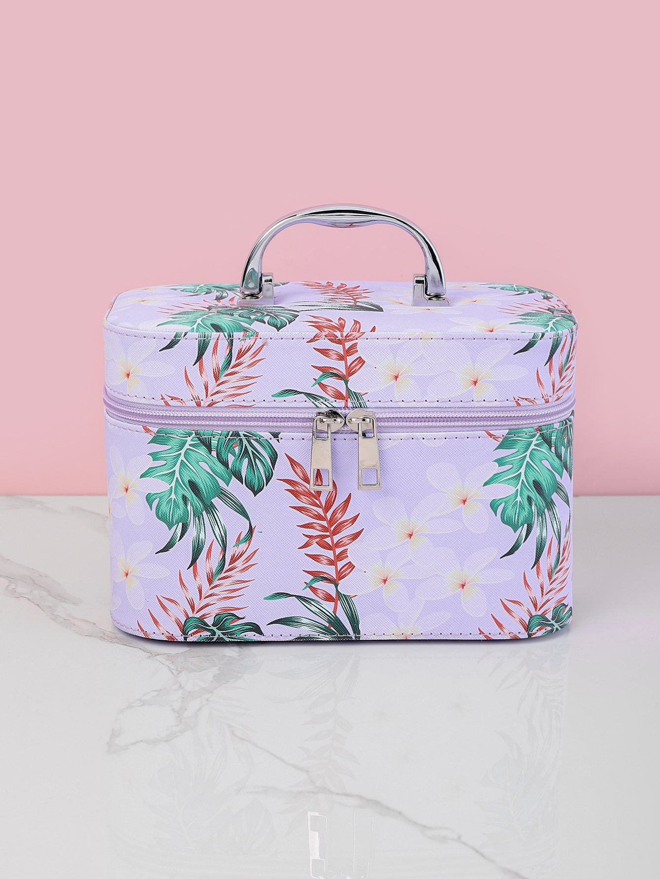 flower print makeup bag