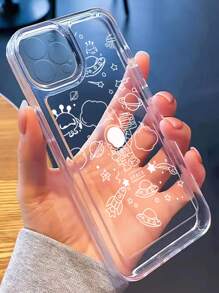 Cartoon Astronaut Clear Phone Case - Clear - View 1