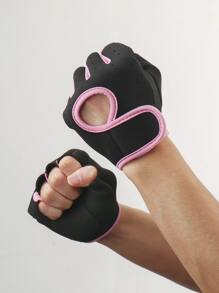 1 Pair Fitness Workout Neoprene Weightlifting Non-Slip Sports Gloves. - Baby Pink - View 5