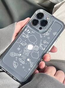 Cartoon Astronaut Clear Phone Case - Clear - View 6
