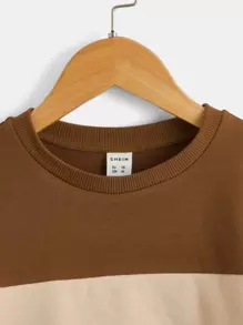 SHEIN Leap Crew Toddler Boys Colour Block Pullover - Multicolor - View 3