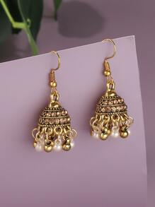 水钻与铃铛装饰耳环 - 彩色 - 查看 3