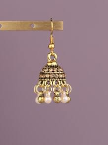 水钻与铃铛装饰耳环 - 彩色 - 查看 4