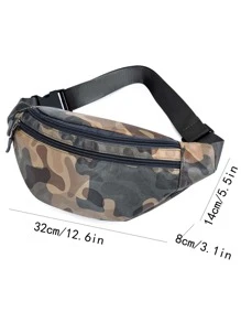 男士迷彩印花腰包胸包,禮品適用於父親 - 卡其色 - 查看 5