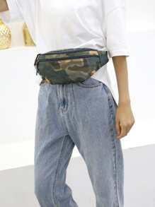 男士迷彩印花腰包胸包,禮品適用於父親 - 卡其色 - 查看 6