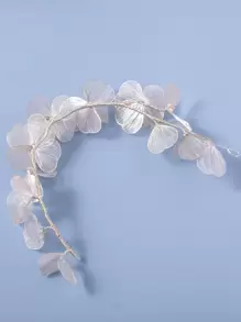 Băng đô cài tóc cô dâu hình lá rỗng, phong cách Boho, thích hợp cho ngày Valentine, đám cưới. - Bạc - Xem 2