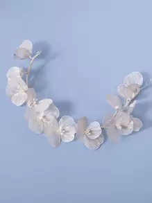 Băng đô cài tóc cô dâu hình lá rỗng, phong cách Boho, thích hợp cho ngày Valentine, đám cưới. - Bạc - Xem 4