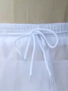 女士蕾丝下摆多层衬裙秋装 - 白色 - 查看 6