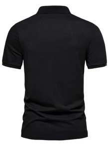Manfinity Homme Áo thun có cổ Nam Nút Thú vật Giải trí - màu đen - Xem 2