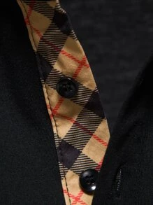 Manfinity Homme Áo thun có cổ Nam Nút Thú vật Giải trí - màu đen - Xem 5