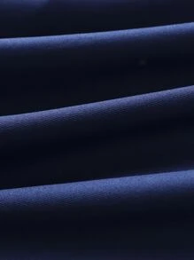 Aesthetic Post 男士字母圖案條紋飾邊棒球領襯衫不帶T恤 - 藍色 - 查看 3