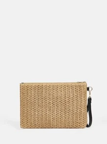 SHEIN VCAY 不对称图案编织草编包 - 藍色 - 查看 7