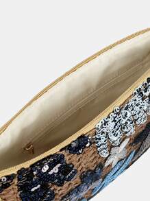 SHEIN VCAY 不对称图案编织草编包 - 藍色 - 查看 8