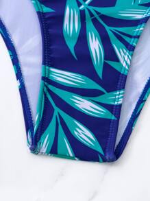 SHEIN Swim Traje de baño de una pieza con estampado tropical, para vacaciones de verano en la playa - Multicolor - Ver 7