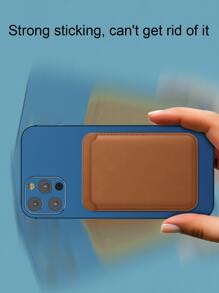 Tarjetero adhesivo unicolor - Marrón - Ver 4