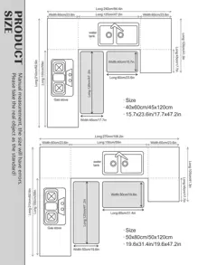 1入組字母圖案廚房地墊 - 黑與白 - 查看 4