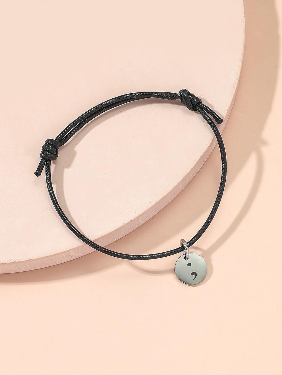 Vòng tay quyến rũ tròn 1 cái bằng thép không gỉ thời trang và phổ biến dành cho nam giới, Trang sức bằng thép không gỉ để làm quà tặng trang sức và cho một vẻ ngoài sành điệu - màu đen - Xem 1